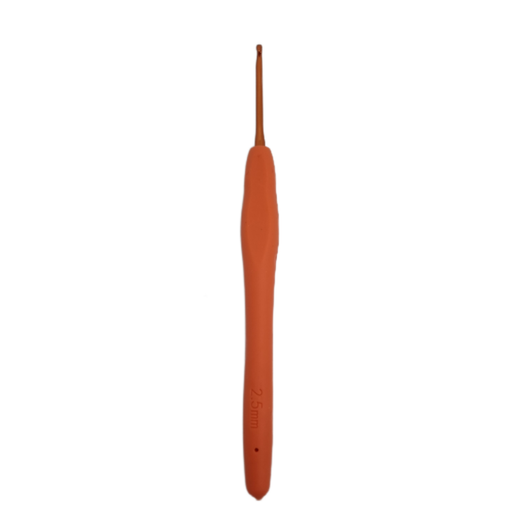 Крючок для вязания с резиновой ручкой, 2,5 мм